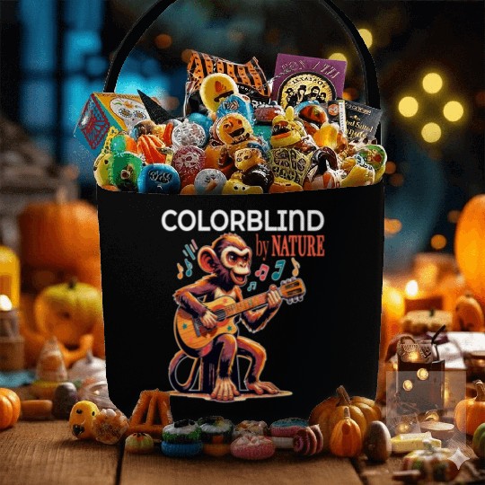 Colorblind by Nature, Melodic Monkey Strums Fabric Baskets