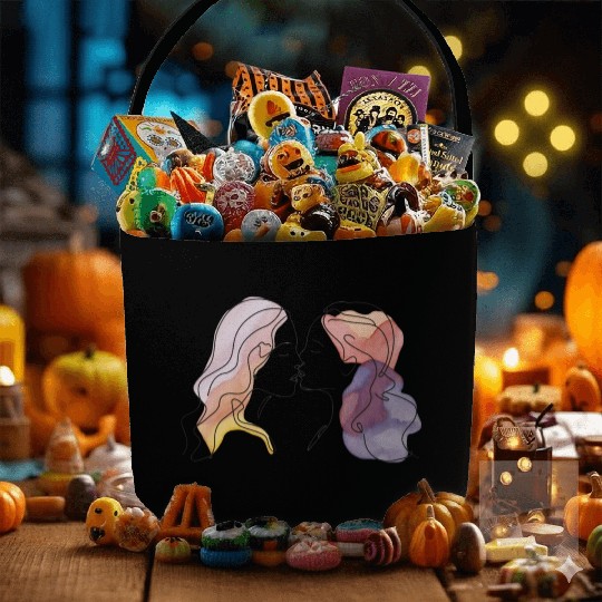 Lesbian Couple Simple Minimalistic Drawing Fabric Baskets