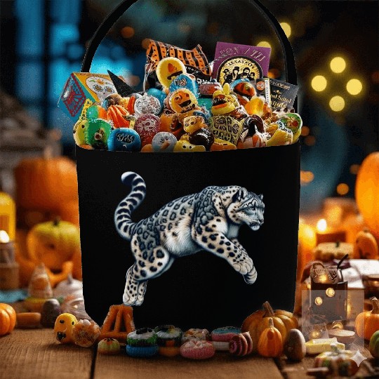 Snow Leopard Leopard White Leopard Fabric Baskets