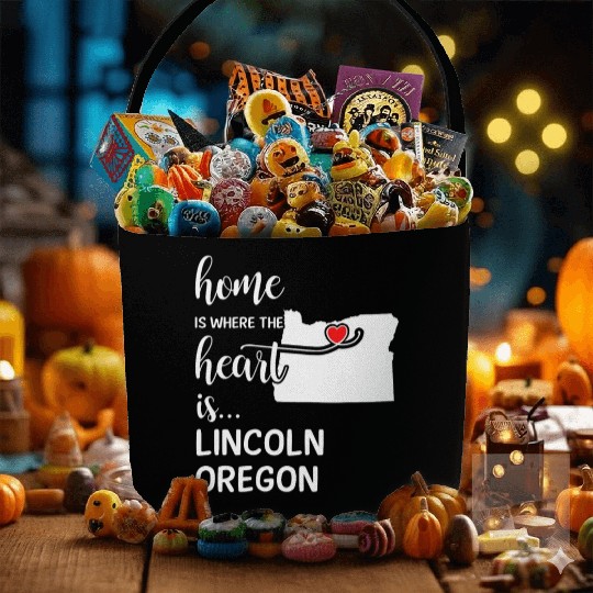 Lincoln County Oregon Is Where My Heart Is Gift Fabric Baskets