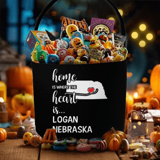 Logan County Nebraska Is Where My Heart Is Gift Fabric Baskets