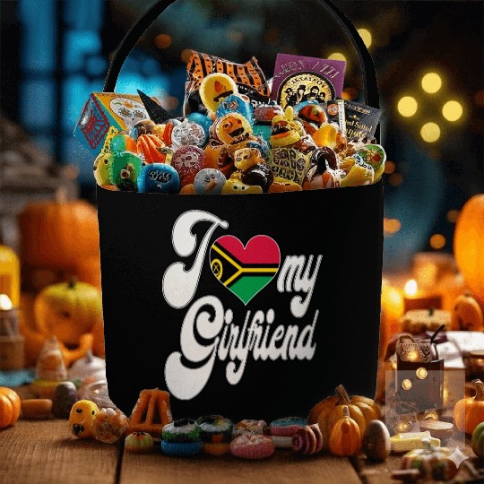 VanuatuI Love My Vanuatuan Girlfriend Fabric Baskets