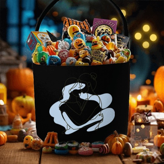 Abstract Line Art Lesbian Couple Fabric Baskets