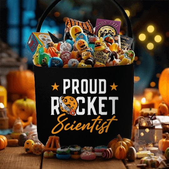Proud Rocket Scientist Planet Space Ride Gift Fabric Baskets