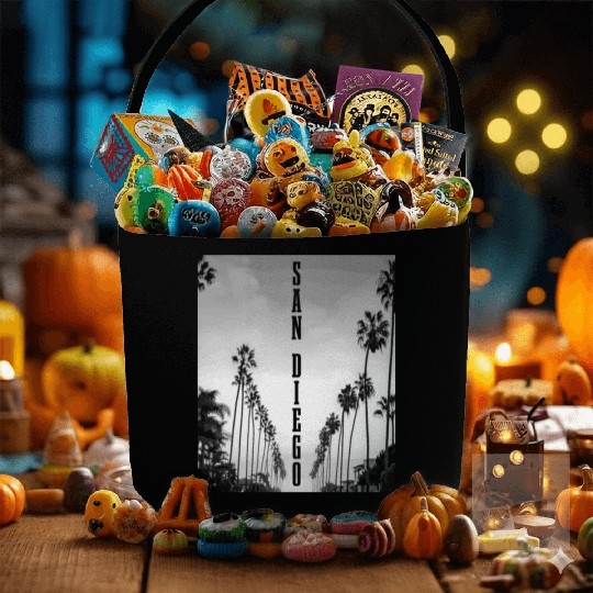 San Diego California Vintage Souvenir Fabric Baskets