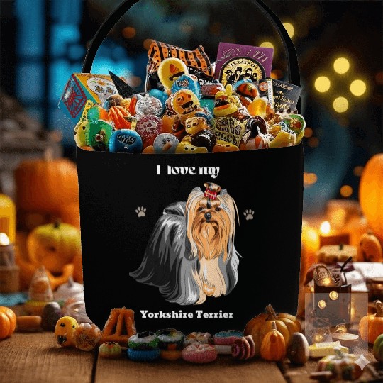 Yorkshire Terrier, Dog Dad, Dog Mom, Pet Lover Fabric Baskets