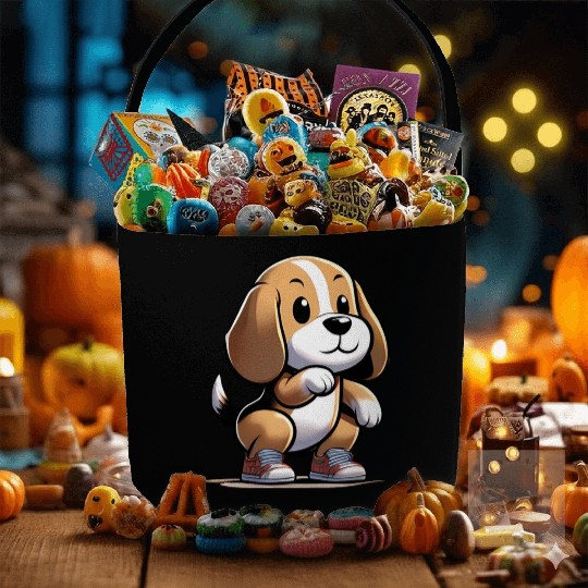 Squat Squad: Beagle's Fitness Journey Fabric Baskets