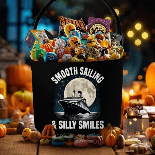 Smooth Sailing And Silly Smiles Cruise Ship Fabric Baskets