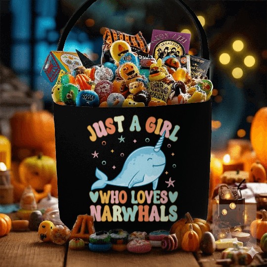 Narwhal Girl Narwhal Lover Fabric Baskets