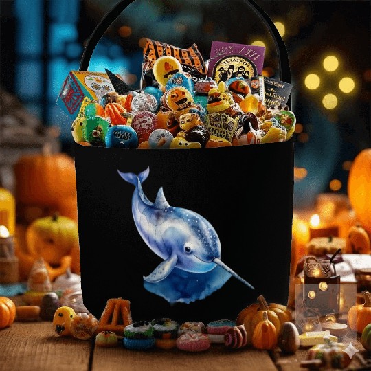 Narwhal Whale Fabric Baskets