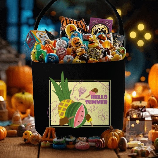 Hello summer fruit ice cream flowers & butterfly Fabric Baskets