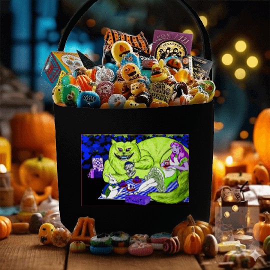 Alice in Picnic land Black (Light Version) Fabric Baskets