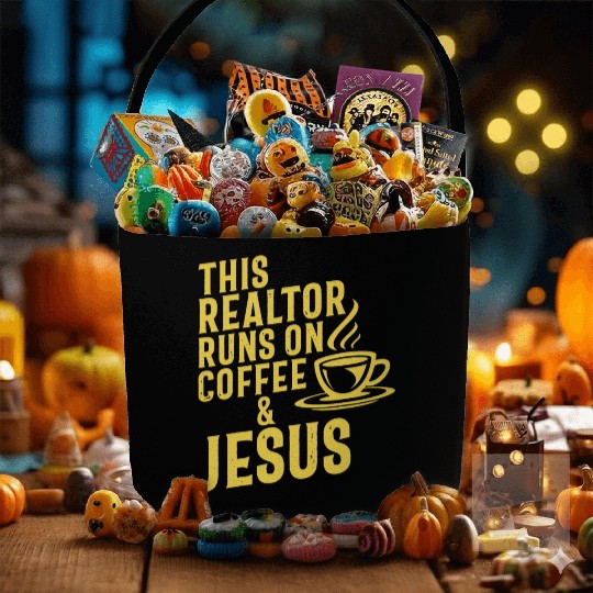 This Realtor Runs On Coffee Jesus Real Estate Fabric Baskets