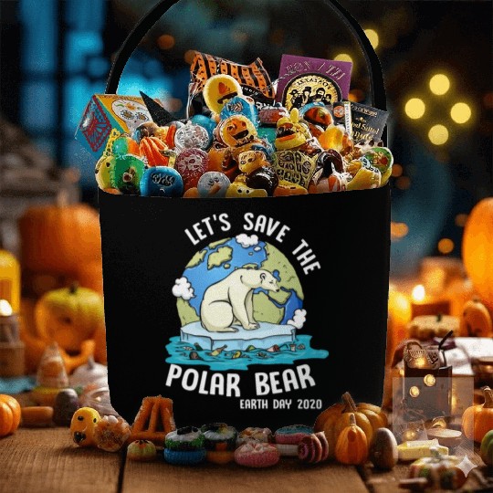 Save The Polar Bear Fabric Baskets