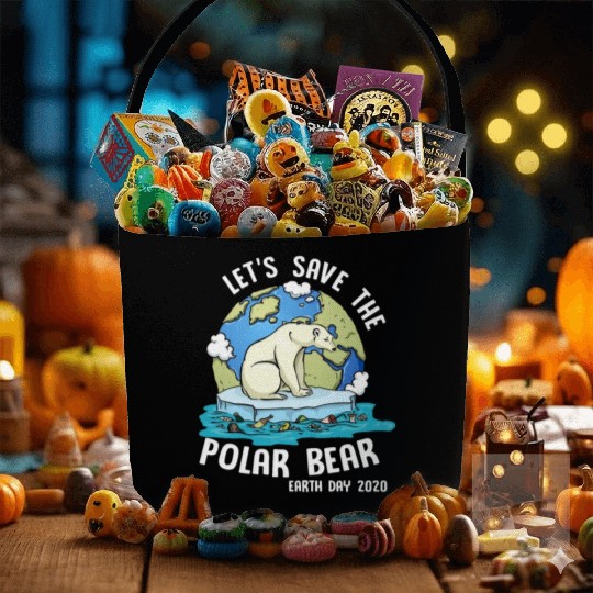 Save The Polar Bear Fabric Baskets