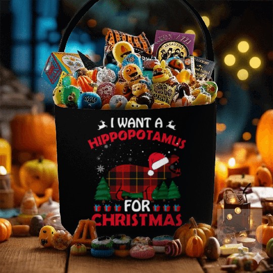I Want A Hippopotamus For Christmas Fabric Baskets