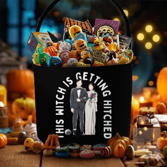 This Witch Is Getting Hitched Funny Wedding Humor Fabric Baskets