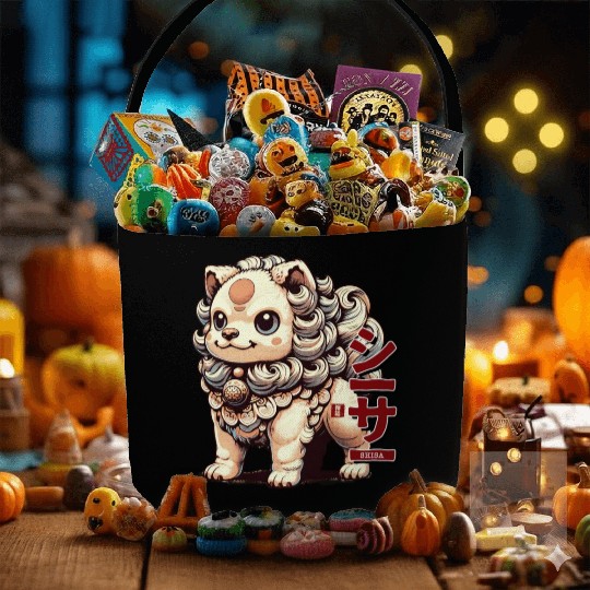 Chibi Shisa - Japanese Sacred Creature Fabric Baskets