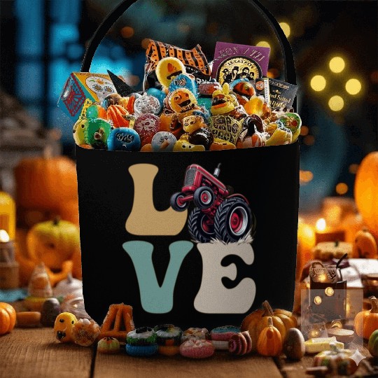 LOVE Tractor Pulling Tractor Driver Farmer Farming Fabric Baskets