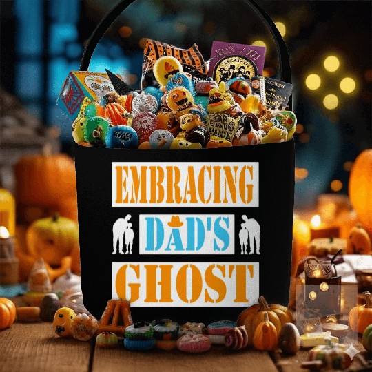 Typography Fabric Baskets design Embracing Dad s Ghost