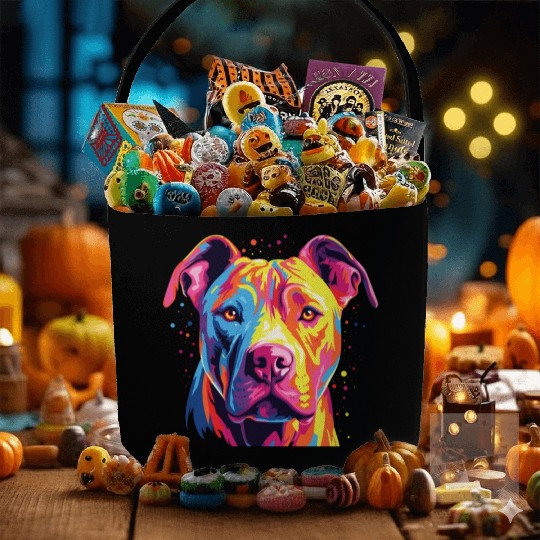 Watercolor Colorful Dogo Argentino Fabric Baskets