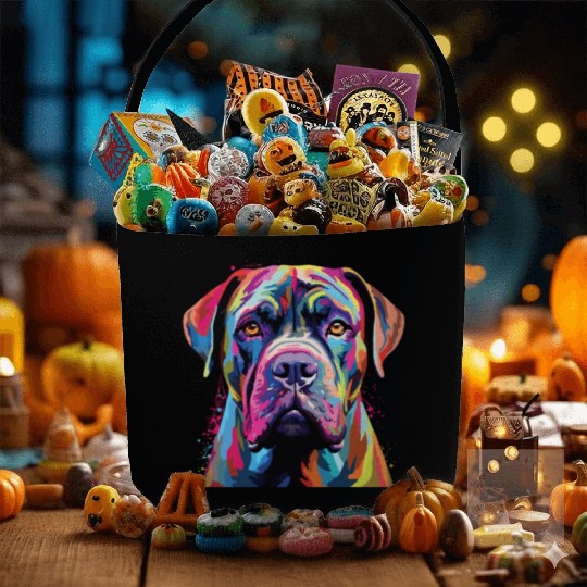 Watercolor Colorful Boerboel Fabric Baskets