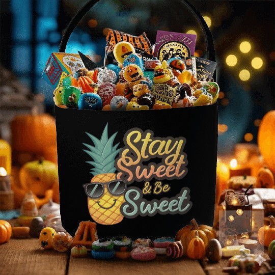 "Cheerful Pineapple: Stay Sweet & Be Sweet" Fabric Baskets