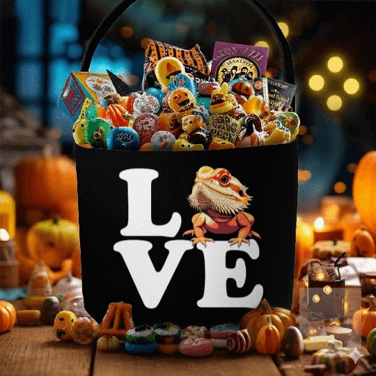 I love bearded dragon, reptile bearded Fabric Baskets