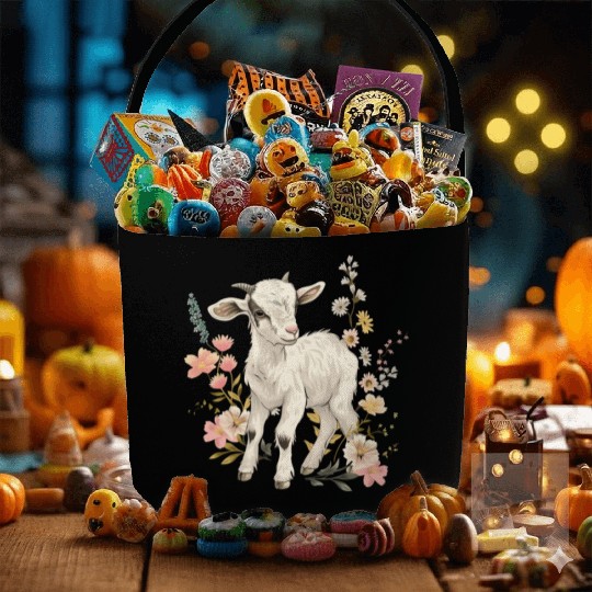 Goat Flowers Farmer Gift Fabric Baskets
