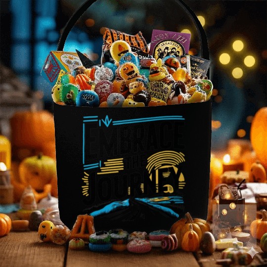 Journey Embrace: Bold Typography Fabric Baskets