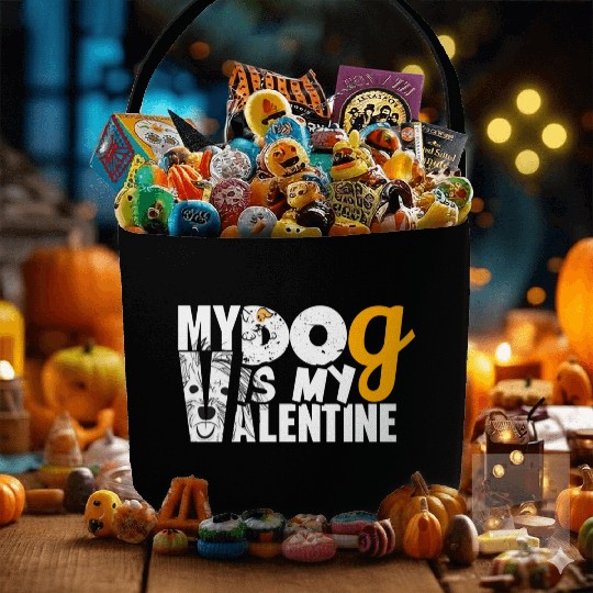 My Dog is my valentine Fabric Baskets