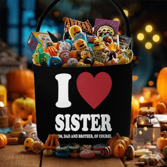 I LOVE MY SISTER, MOM, DAD AND BROTHER OF COURSE Fabric Baskets