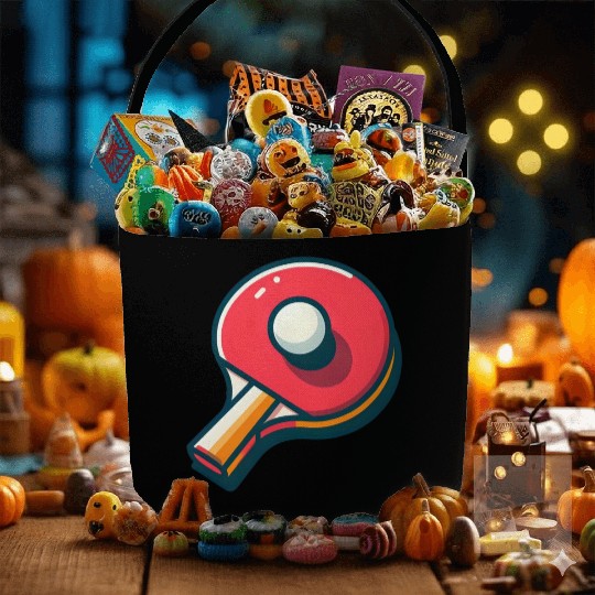 Ping Pong Paddle and Ball Fabric Baskets