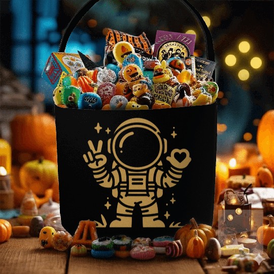 Brown Astronaut is sending love Fabric Baskets