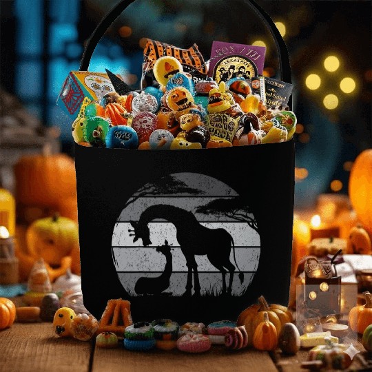 Mama and Baby Giraffe Funny Animal Lover Fabric Baskets