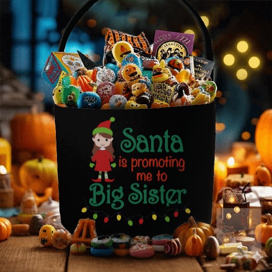 santa is promoting me big sister Fabric Baskets