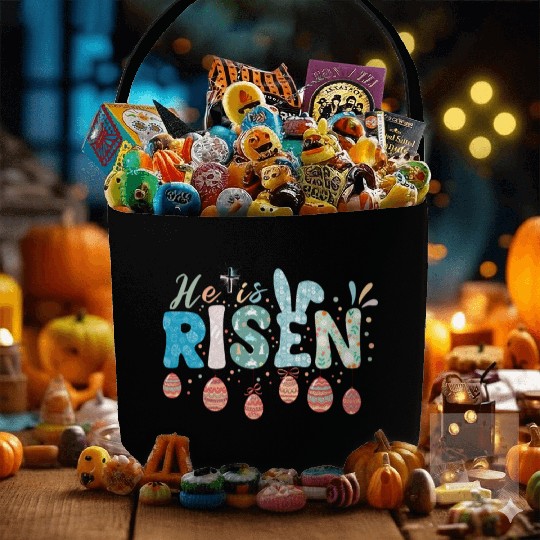 He Is Risen Easter Celebration Theme Fabric Baskets