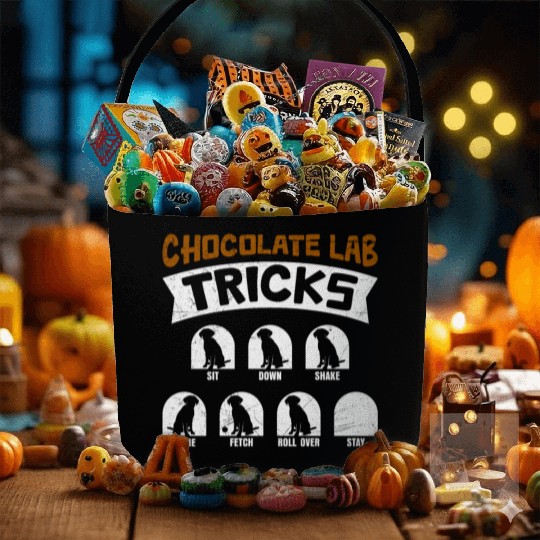 Labrador Funny CHOCOLATE LAB TRICKS Stubborn Fabric Baskets