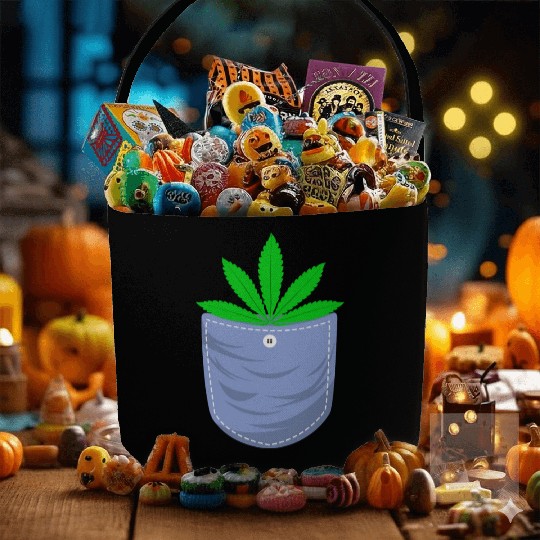 Jesting 420 Pocket Of Herb Weed Marijuana Design Fabric Baskets