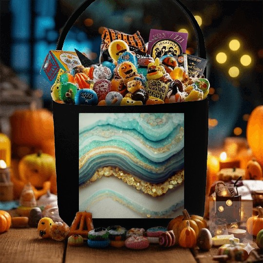 Teal Agate Geode Stone Fabric Baskets