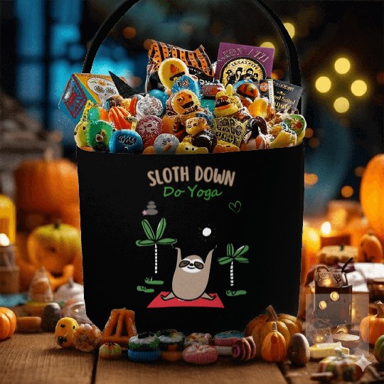 Zen Sloth Yoga Fabric Baskets: Embrace the Chill