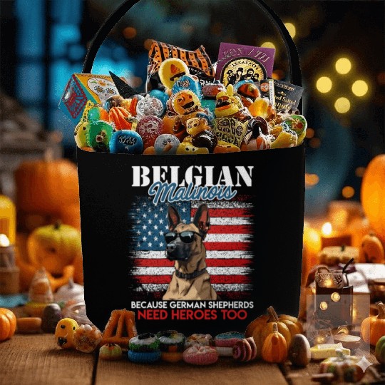 USA BELGIAN MALINOIS STEARING UP American Fabric Baskets