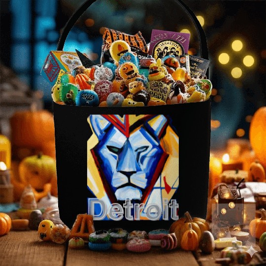 Pride of Motor City: Abstract Lion Design Fabric Baskets