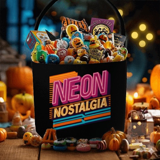 Neon Nostalgia: Pay homage to the retro neon aesth Fabric Baskets