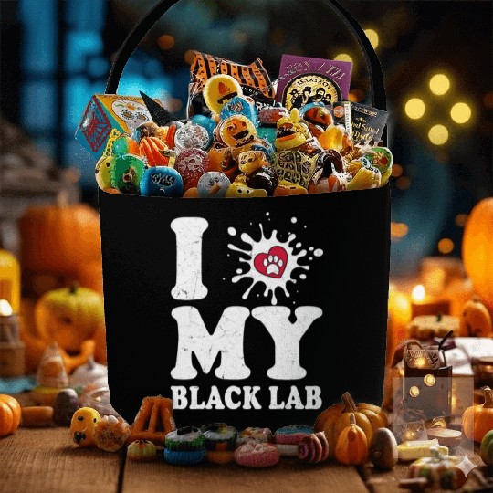 I Love My Black Lab Labrador Retriever Owner Fabric Baskets