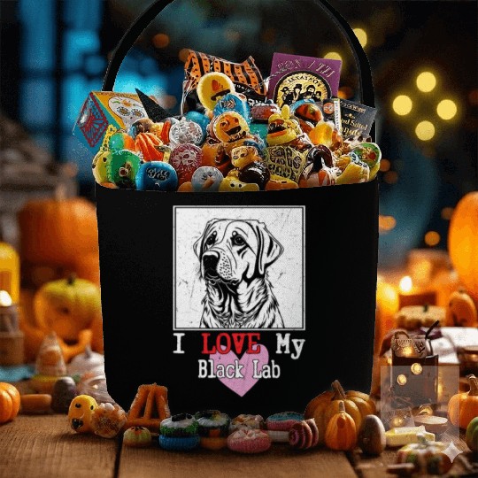 I Love My Black Lab Owner Labrador Retriever Fabric Baskets