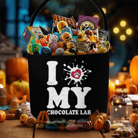 I Love My Chocolate Lab Labrador Retriever Owner Fabric Baskets