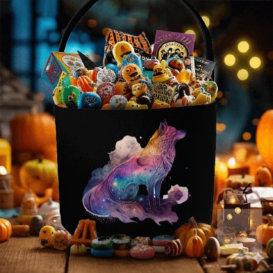 Wolf Print, Cosmic Wolves, Animal Print, Cosmos Fabric Baskets