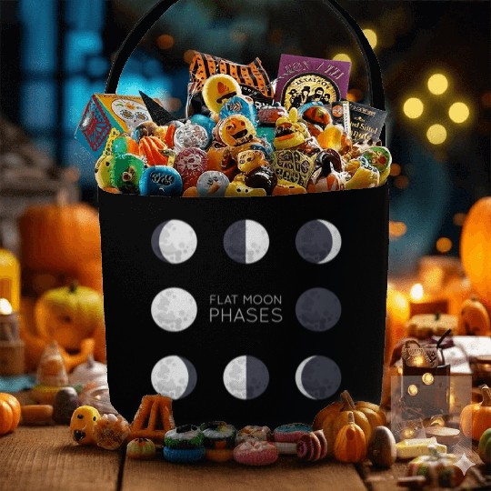 Cool Full Moon - Solar Eclipse, Moon Phases Total Fabric Baskets