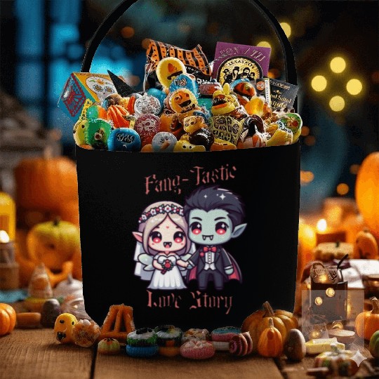 Vampire Bride and Groom Love Story Fabric Baskets